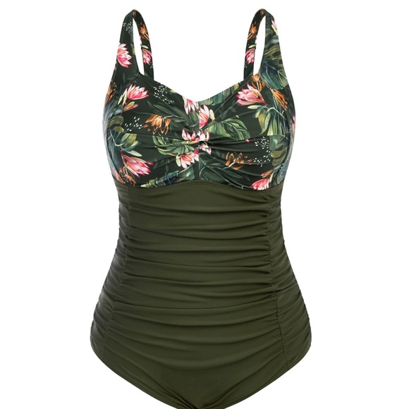 Hanna Nikole Women Plus Size One Piece Swimsuits Tummy Control Size 18W - Picture 3 of 11